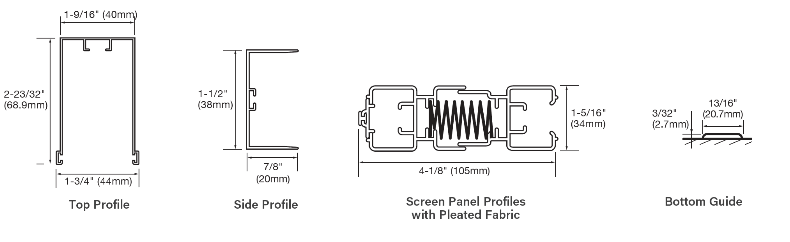 Inspire 300 Retractable Screen Door - Pleated Mesh For Doors Up To 36x81 Inches